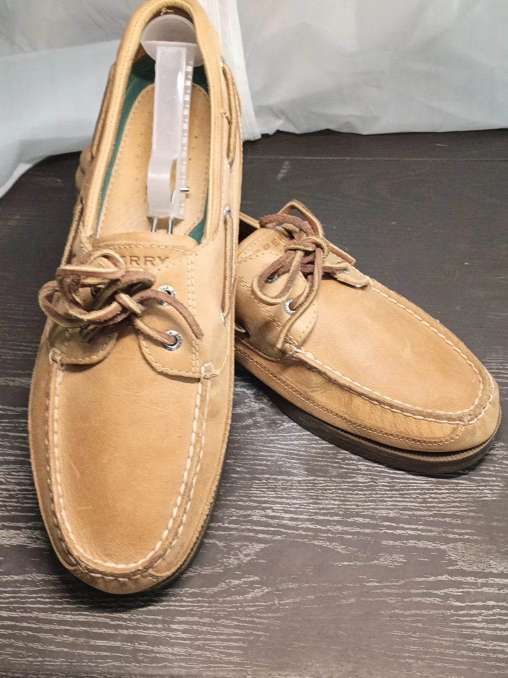 Sperry Men's 12M Light Brown Leather Boat Shoes. Like NEW!!!